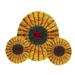 Decorative Round Pannel - Set Of 3 - Made Of  Polyester