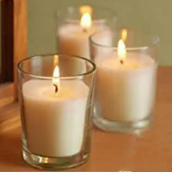 Votive Short Glass Candle - Made of Wax
