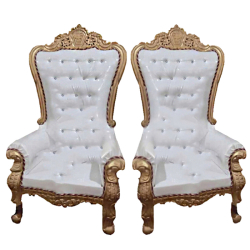 Wedding Chair -1 Pair(2 Chairs) -  Made Of Wood with Polish