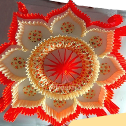 Designer Mandap Ceiling - 15 FT X 15 FT - Made Of Taiwan & Bright Lycra Cloth