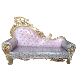 Regular Couches Sofa - Made Of Wood With Golden Polish - Pink Color