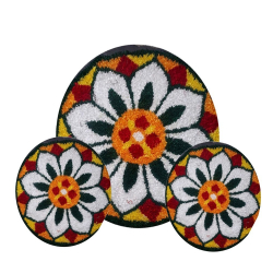 Decorative Round Pannel - Set Of 3 - Made Of Polyester