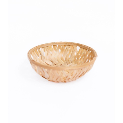 Bamboo Round Basket - 6 Inch - Made of Bamboo Stick