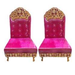 Vidhi Mandap chair 1pair (2 Chairs)  - Made of Wood with Metal