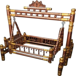 Sankheda Palna - Wooden Cradle - 4.5 FT - Light Brown Color