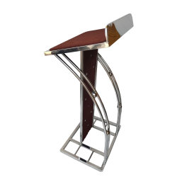 Podium with Paper Clip & Mike - 4 FT - Made of Stainless Steel