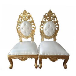 Vidhi-Mandap Chair -1 Pair (2 Chairs) - Made Of Wood & Brass Coating