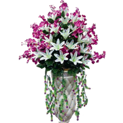 Artificial Flower Pillar Bouquet - Made of Plastic