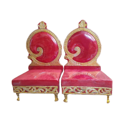 Vidhi Mandap chair 1pair (2 Chairs)  - Made of Wood with Metal