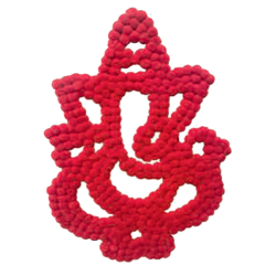 Ganeshji Wall Hanging - 2 FT- Made Of Pom-Pom