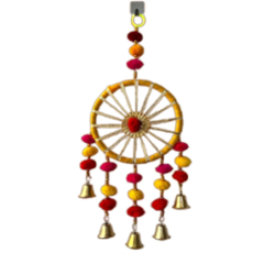 Fancy Bangle Bell  Wall Hanging - Made Of  Woolen & Metal Bell