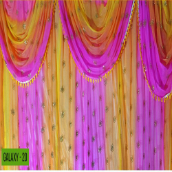 Designer Curtain - Made of 24 Gauge Bright Lycra Cloth & Galaxy Cloth