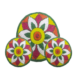 Decorative Round Pannel - Set Of 3 - Made Of  Polyester