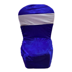 Chair Cover - Made Of Bright Lycra - Blue & White Color