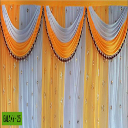 Designer Curtain - Made of 24 Gauge Bright Lycra Cloth & Galaxy Cloth