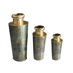 Decorative Long Pot - Set Of 3 - Made Of Metal