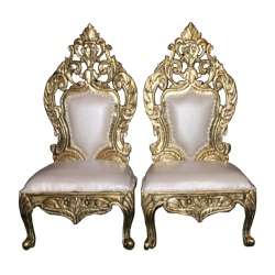 Vidhi-Mandap Chair -1 Pair (2 Chairs) - Made Of Wood & Brass Coating