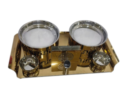 Gold Polish Snack Warmer (2 Round) - Made Of Steel