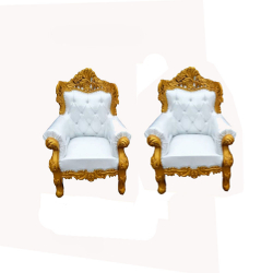 Vidhi Mandap Chair - 1 Pair ( 2 Chairs ) - Made Of Wood With Polish