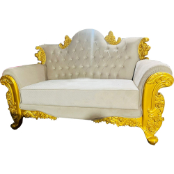 Regular Wedding Sofa & Couches - Made Of Brass FInish - Cream Color