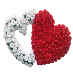 Artificial Plastic Heart Flower Bouquet - Flower Decoration - Multi Color