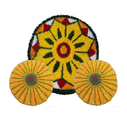 Decorative Round Stage Setup -  Set Of 3 - Made Of Polyester