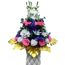 Artificial Flower Pillar Bouquet - Made of Plastic