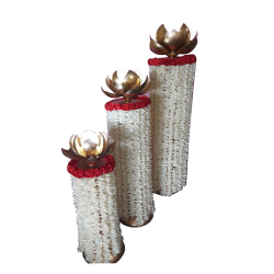 Decorative Lotus Stand - Set Of 3 - Made Of Iron