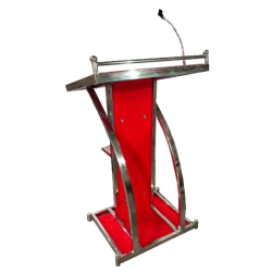 Podium with Paper Clip & 1 Mike - 4 FT - Made of Stainless Steel