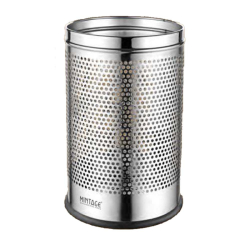 Mintage Paper Bin Round Perforated ( Dual Tone ) - Made Of Stainless Steel
