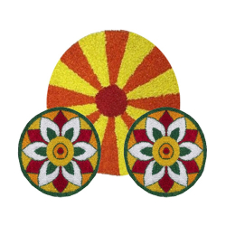 Decorative Round Stage Setup -  Set Of 3 - Made Of Polyester