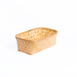 Bamboo Rectangular Basket Without Handle - 10 Inch - Made of Bamboo Stick