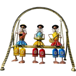 Fancy Moving Led Doll on Swing ( Jhula ) - 16 Inch X 15 Inch - Made Of Iron