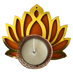 Decorative Lotus T- Light - Made Of MDF & Plastic