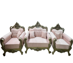 Wedding Sofa Set (1 Sofa & 2 Chairs) - Made Of Wood With Polish
