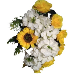 Artificial Flower Bouquet - White & Yellow Color