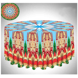 Round Table Cover - 2.5 FT X 4 FT - Made of Shine Cloth