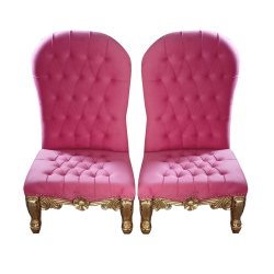 Vidhi-Mandap Chair -1 Pair (2 Chairs) - Made of wood & Brass coating