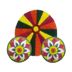 Decorative Round Stage Setup -  Set Of 3 - Made Of Polyester