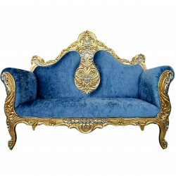 Regular  Wedding Sofa & Couches - Made Of Wooden - Blue & Golden Color