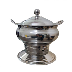 Round Chafing Dish With Lid - 6  LTR - Made Of Stainless Steel