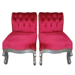 Vidhi-Mandap Chair -1 Pair (2 Chairs) - Made of wood & Brass coating