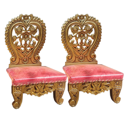 Vidhi Mandap Chair - 1 Pair (2 Chair) - Made Of Wood With Polish