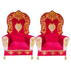 Wedding Chair 1 Pair ( 2 Chair ) - Made of Wood with Metal