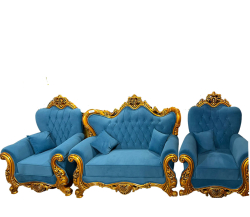 Wedding Sofa Set (1 Sofa & 2 Chairs) - Made Of Wood With Polish