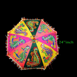 Rajasthani Umbrella - 24 Inch -  Made Of Iron & Cotton