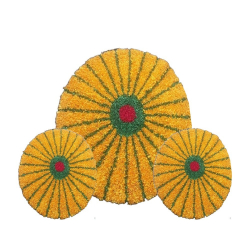 Decorative Round Pannel - Set Of 3 - Made Of  Polyester