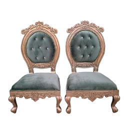 Vidhi-Mandap Chair -1 Pair (2 Chairs) - Made Of Wood & Brass Coating