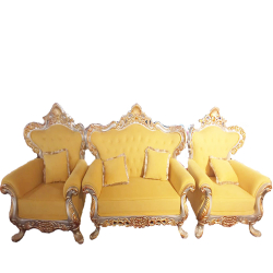 Wedding Sofa Set (1 Sofa & 2 Chairs) - Made Of Wood With Polish