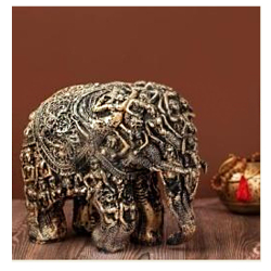 Carved Elephant - Made of Made of Polyresin